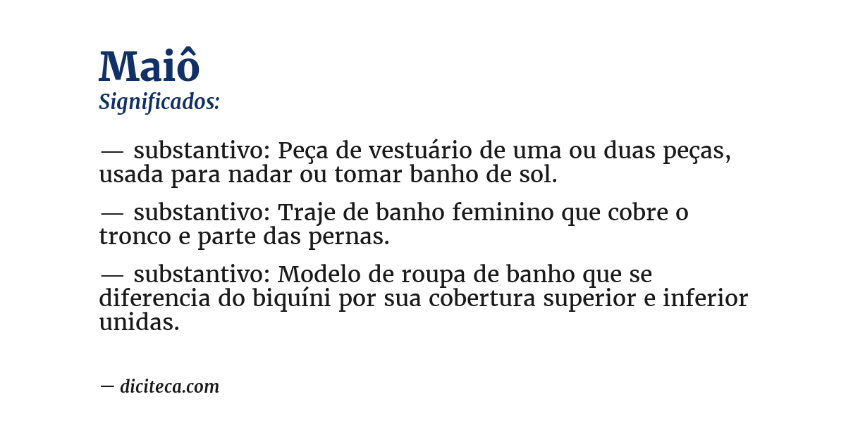 Significado de maiô