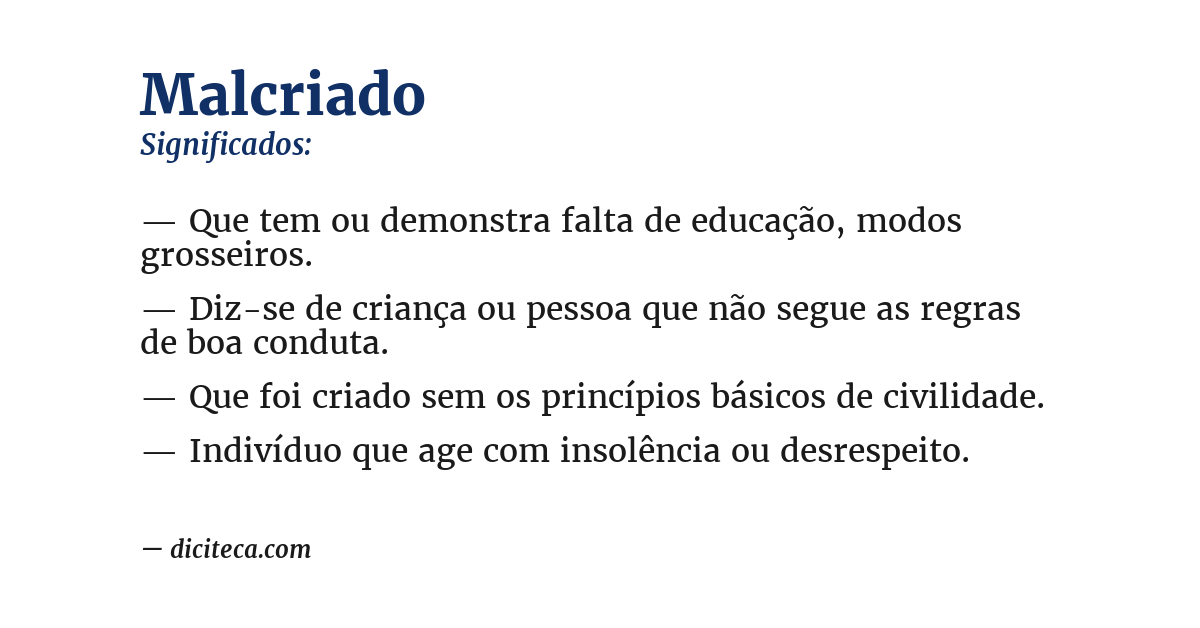 Significado de malcriado