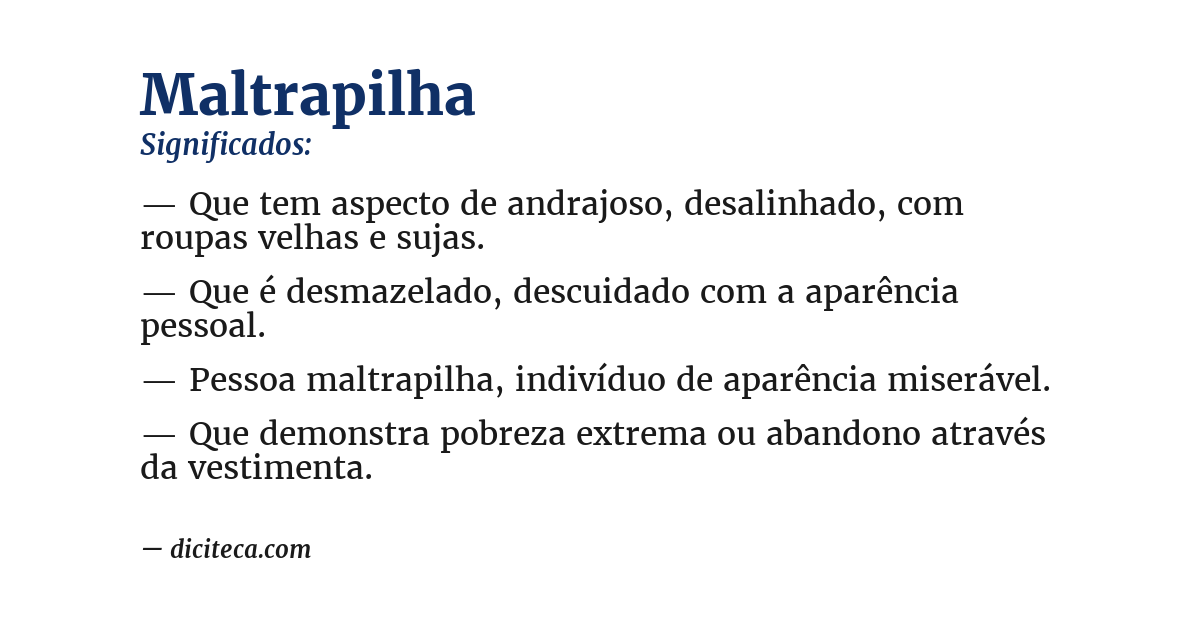 Significado de maltrapilha