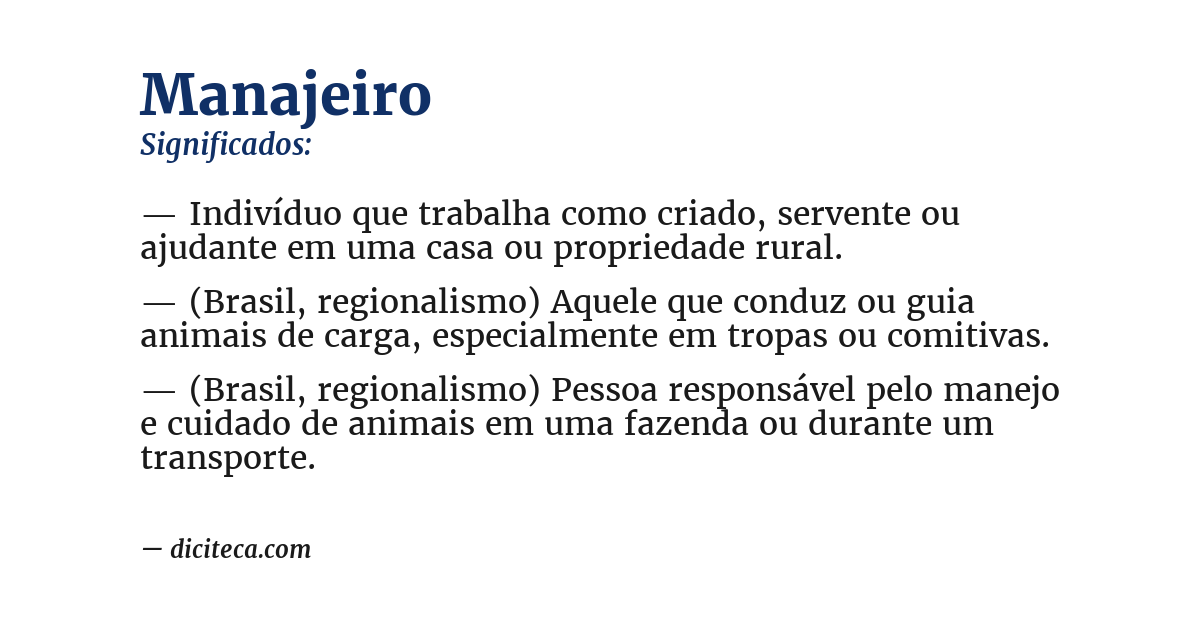 Significado de manajeiro