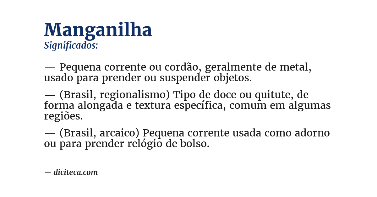 Significado de manganilha