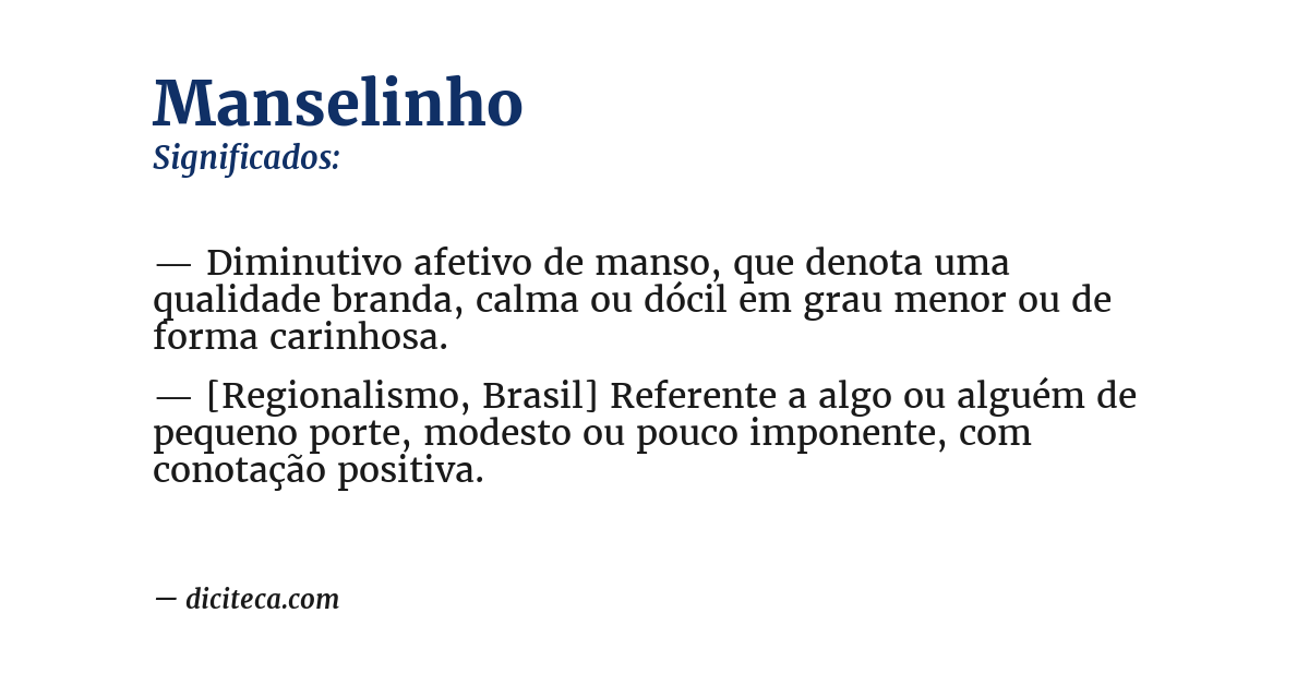 Significado de manselinho