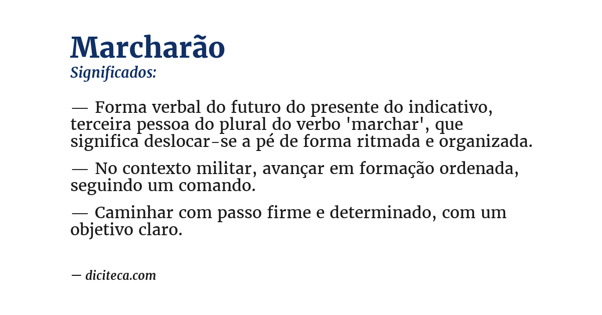 Significado de marcharão
