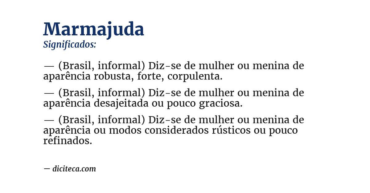 Significado de marmajuda