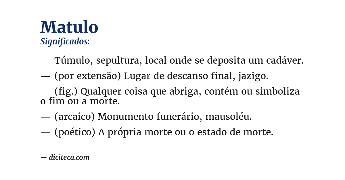Significado de matulo