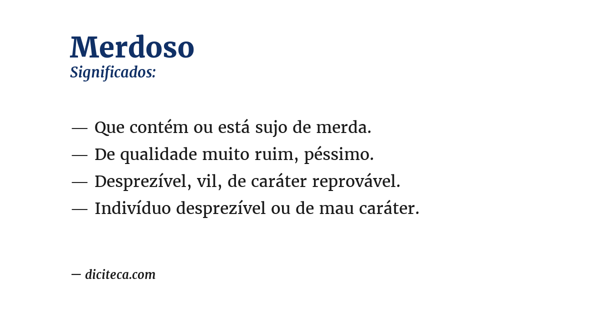 Significado de merdoso