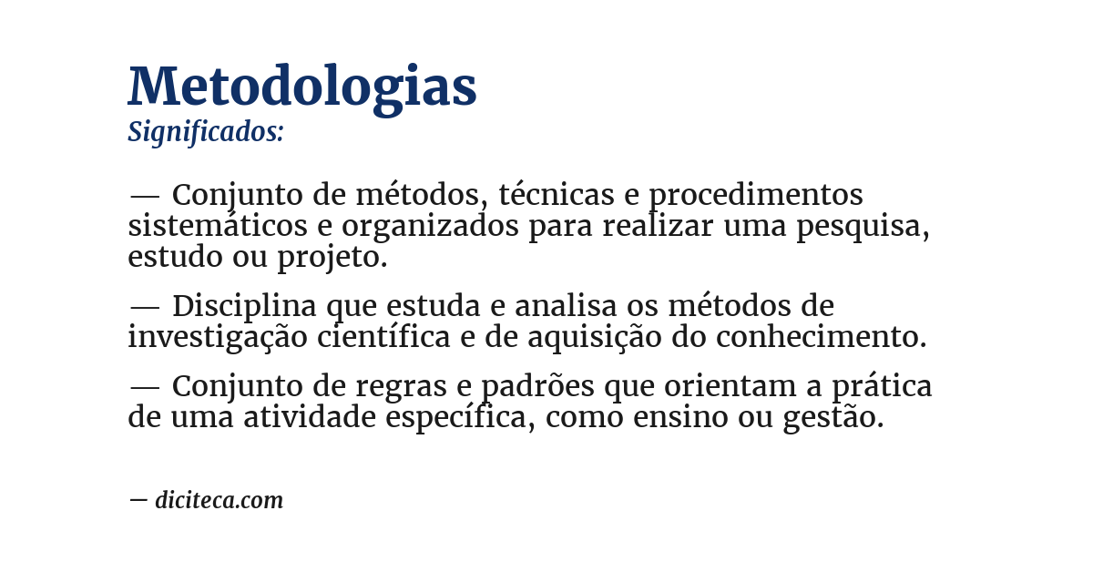 Significado de metodologias