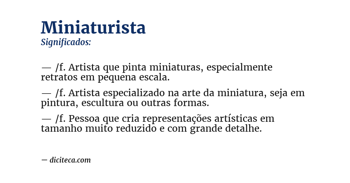 Significado de miniaturista