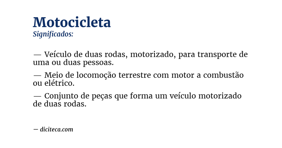 Significado de motocicleta