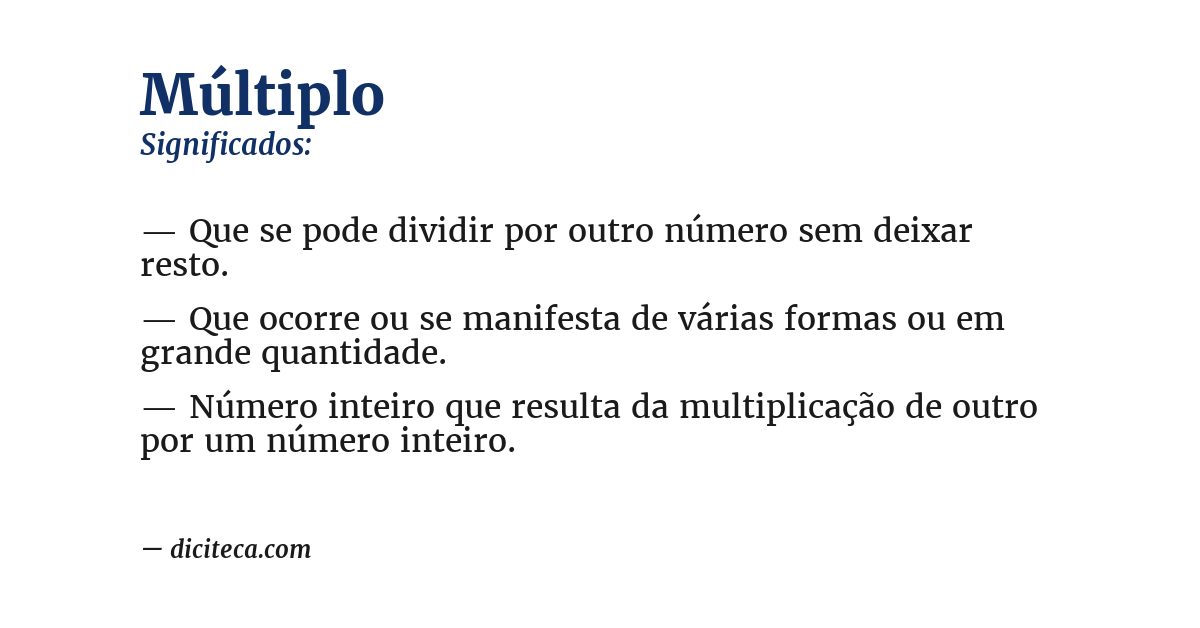Significado de múltiplo