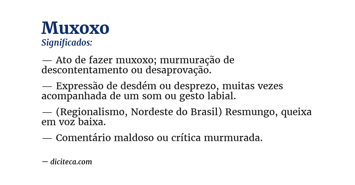 Significado de muxoxo