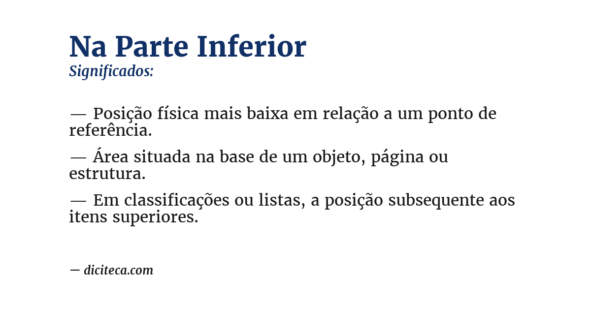Significado de na parte inferior