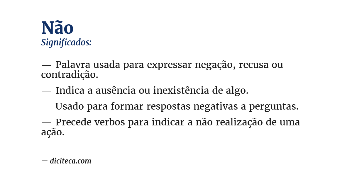 Significado de não