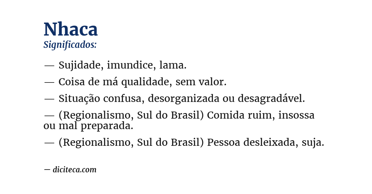 Significado de nhaca