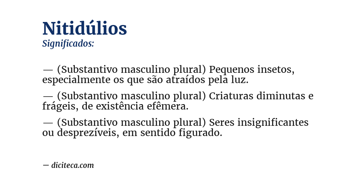 Significado de nitidúlios
