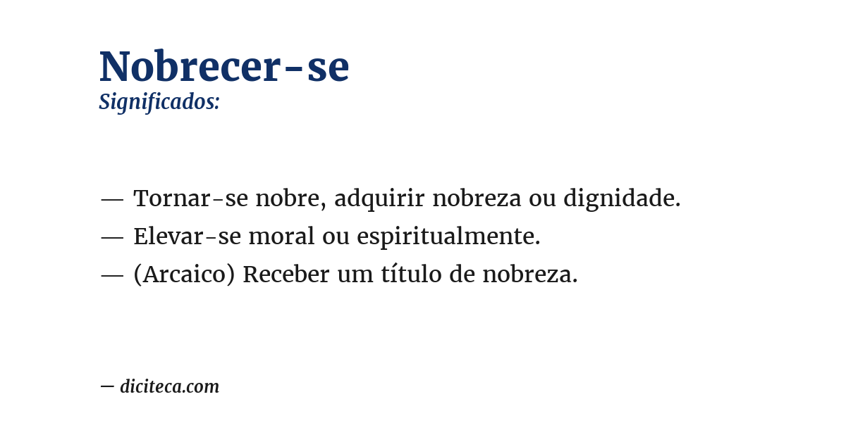 Significado de nobrecer-se