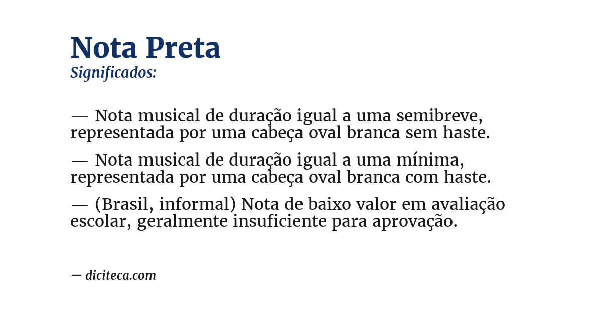 Significado de nota preta