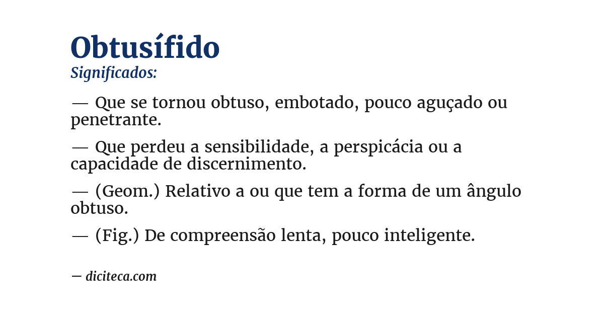 Significado de obtusífido
