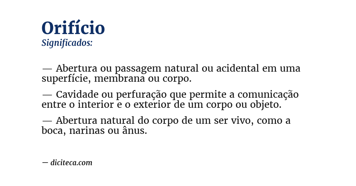 Significado de orifício