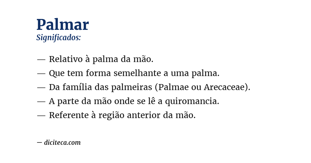 Significado de palmar