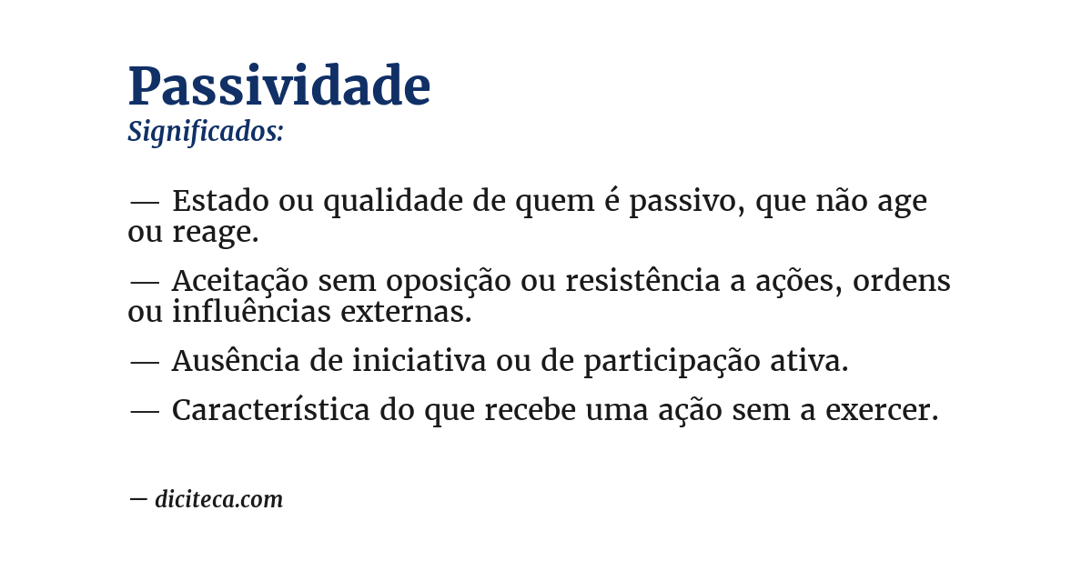 Significado de passividade