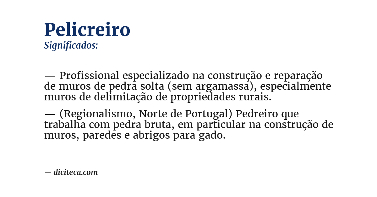Significado de pelicreiro