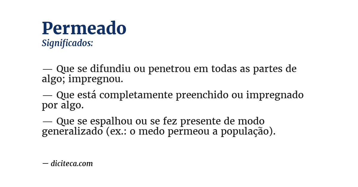 Significado de permeado