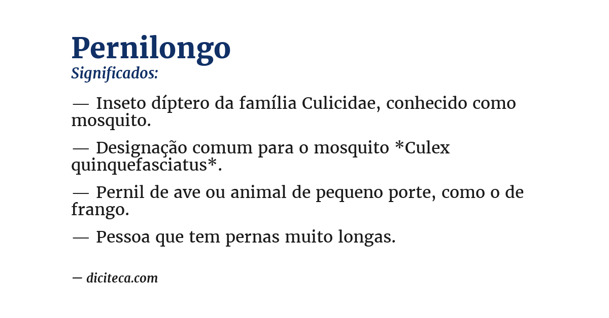 Significado de pernilongo