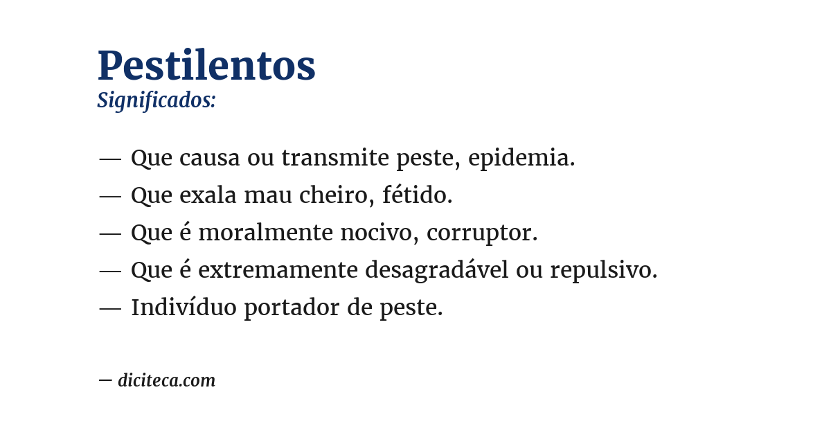 Significado de pestilentos