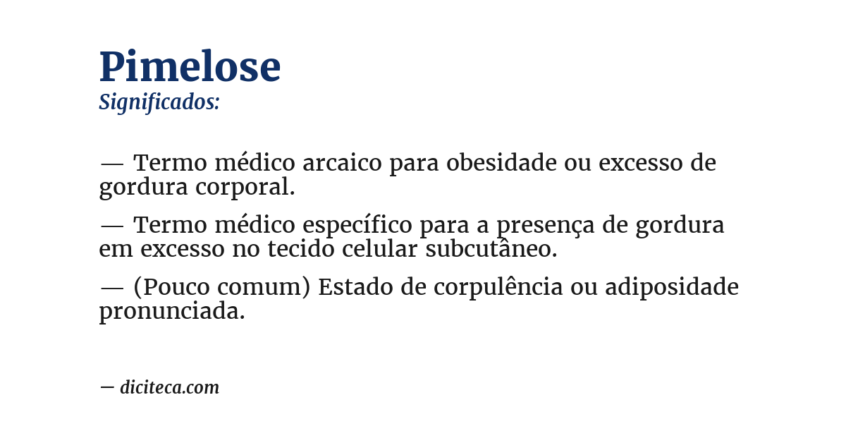 Significado de pimelose