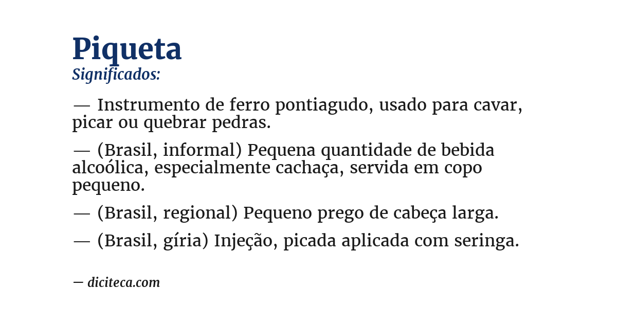 Significado de piqueta