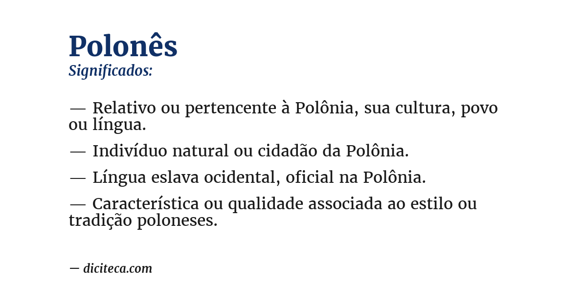 Significado de polonês