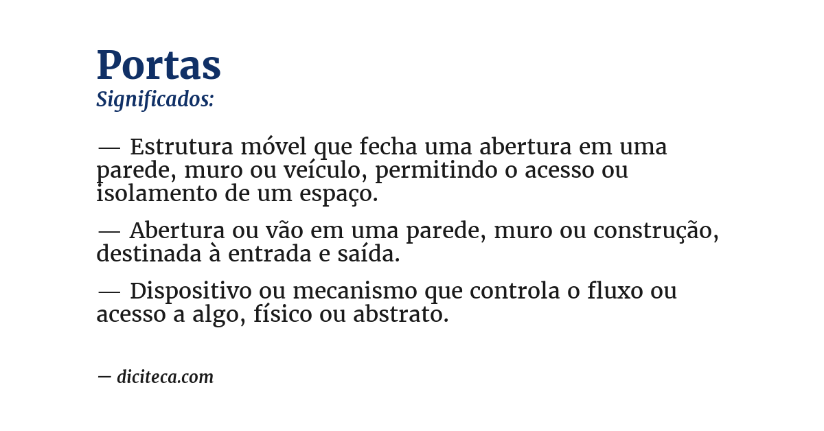Significado de portas
