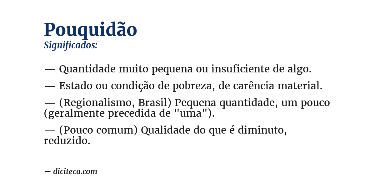 Significado de pouquidão