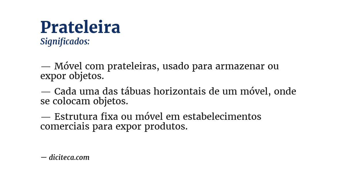 Significado de prateleira