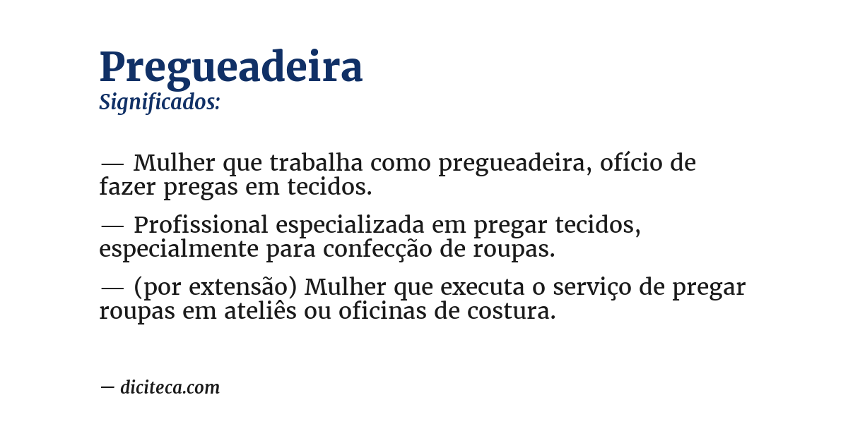 Significado de pregueadeira