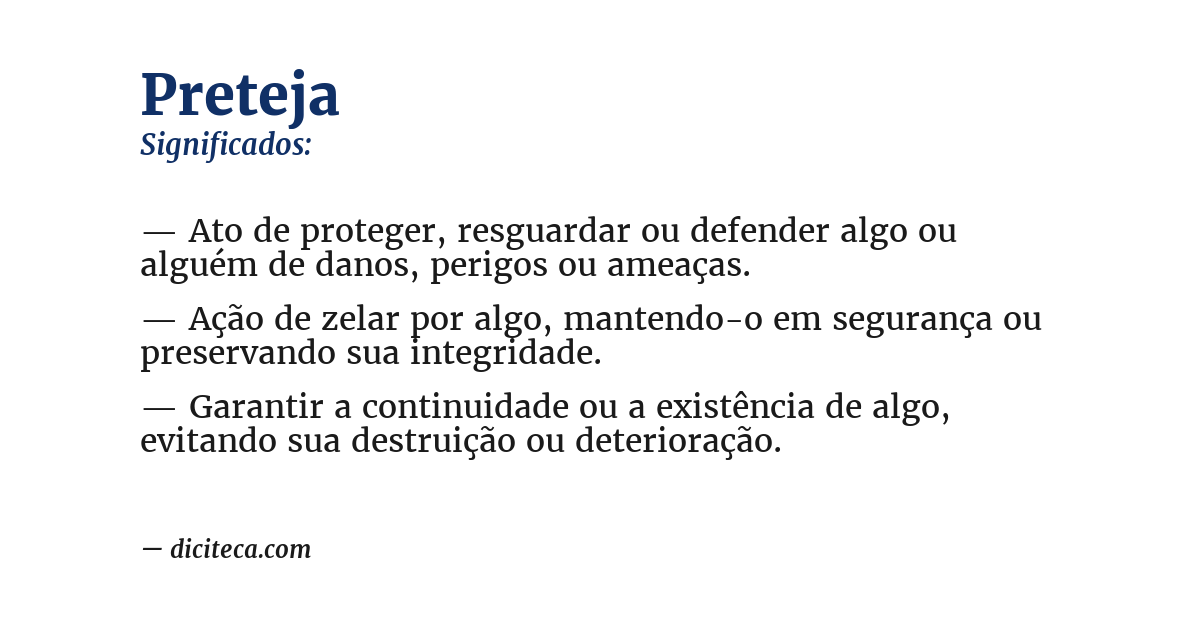 Significado de preteja