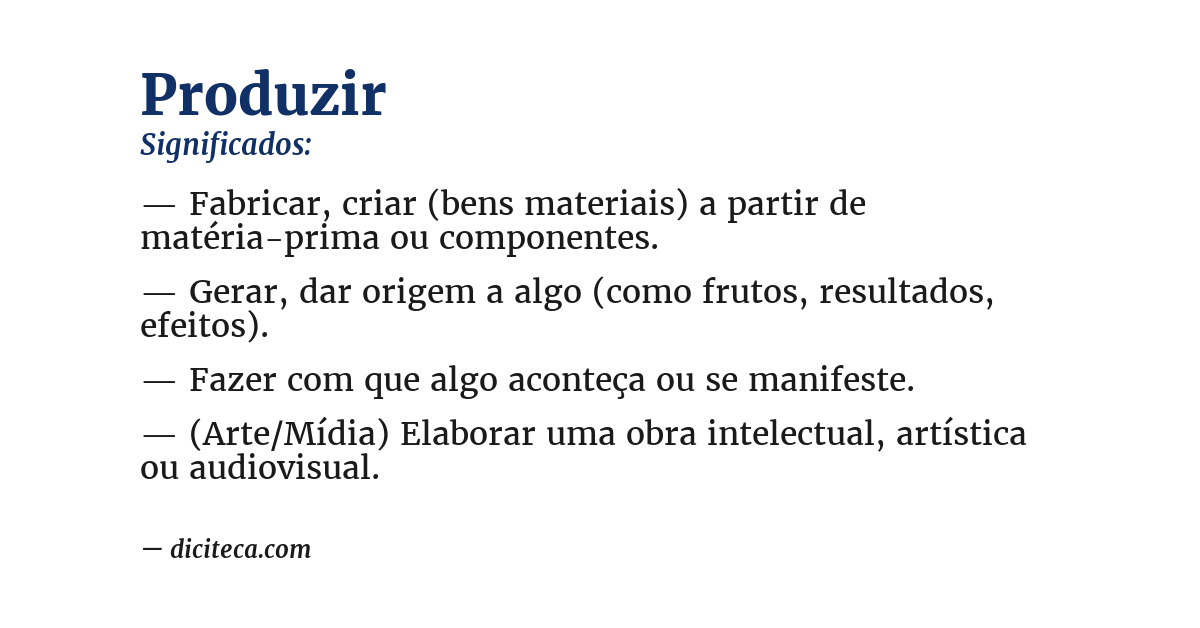 Significado de produzir