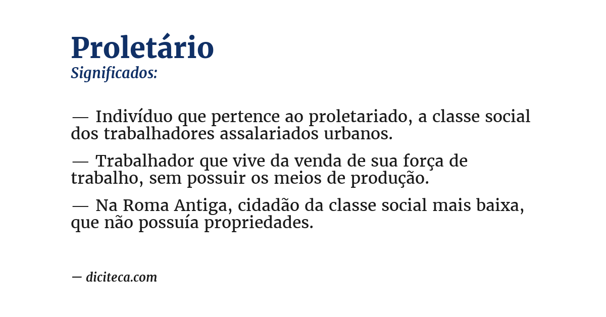 Significado de proletário
