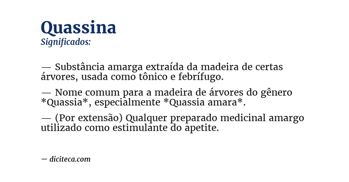 Significado de quassina