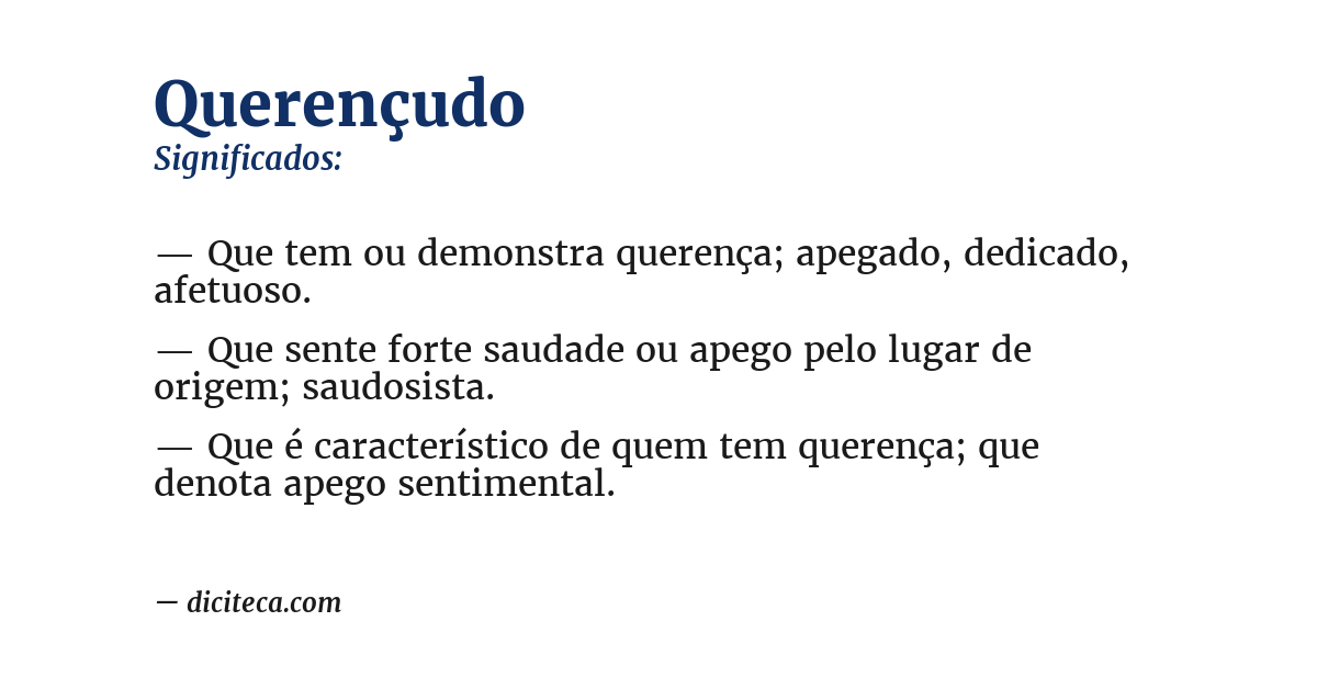 Significado de querençudo