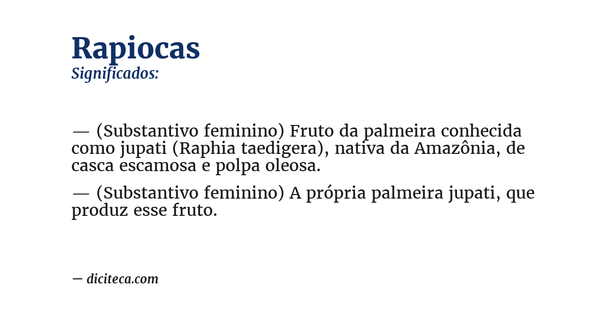 Significado de rapiocas