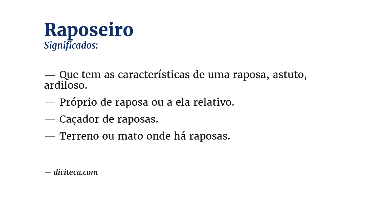 Significado de raposeiro