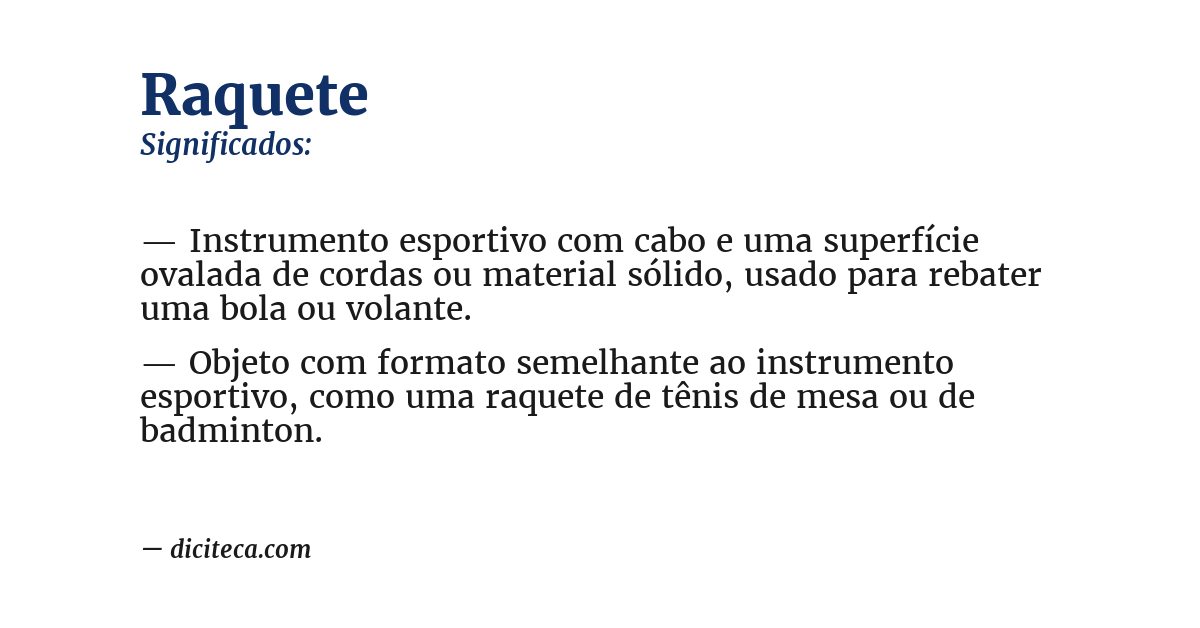Significado de raquete