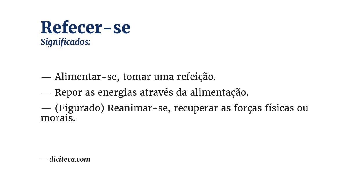 Significado de refecer-se