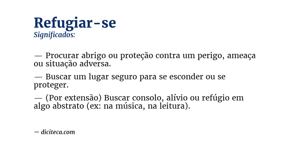 Significado de refugiar-se