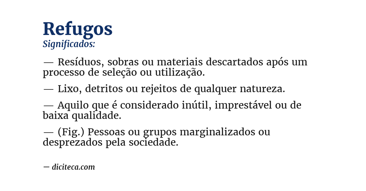 Significado de refugos
