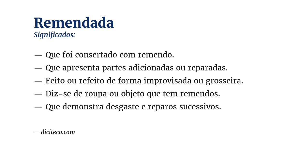 Significado de remendada