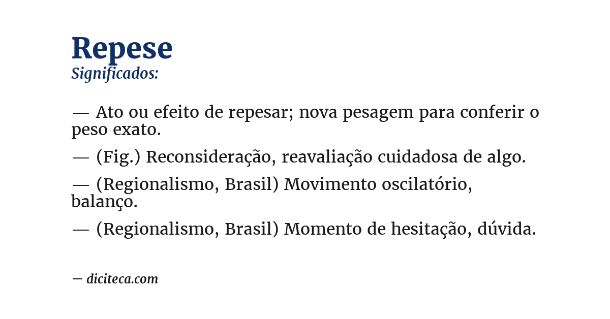 Significado de repese