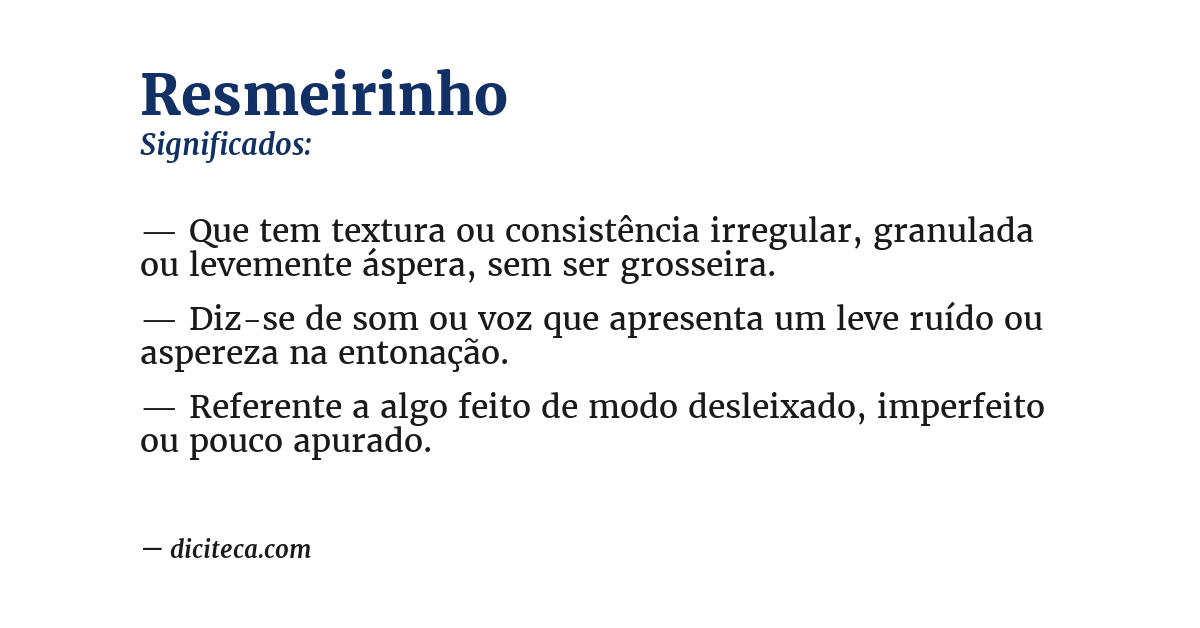 Significado de resmeirinho